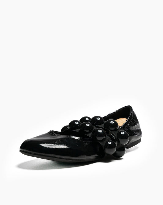 Ladies Sade Black Studded Pump Shoe