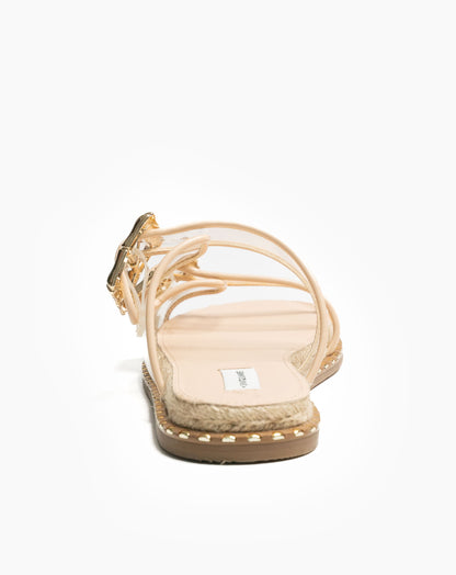 Ladies Transparent Studded Slide Sandal