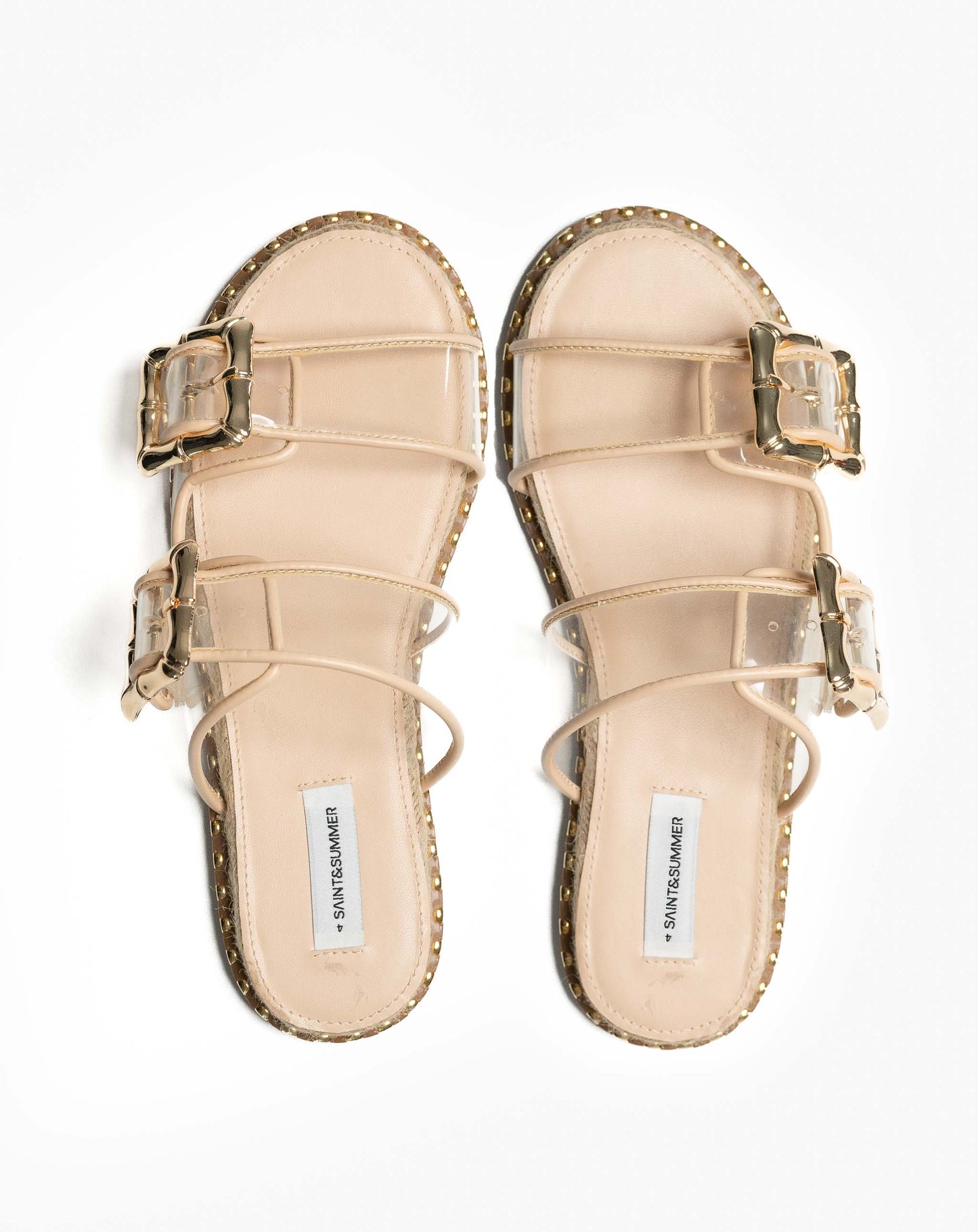 Ladies Transparent Studded Slide Sandal