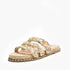 Ladies Bejewelled Triple Strap Slide Sandal