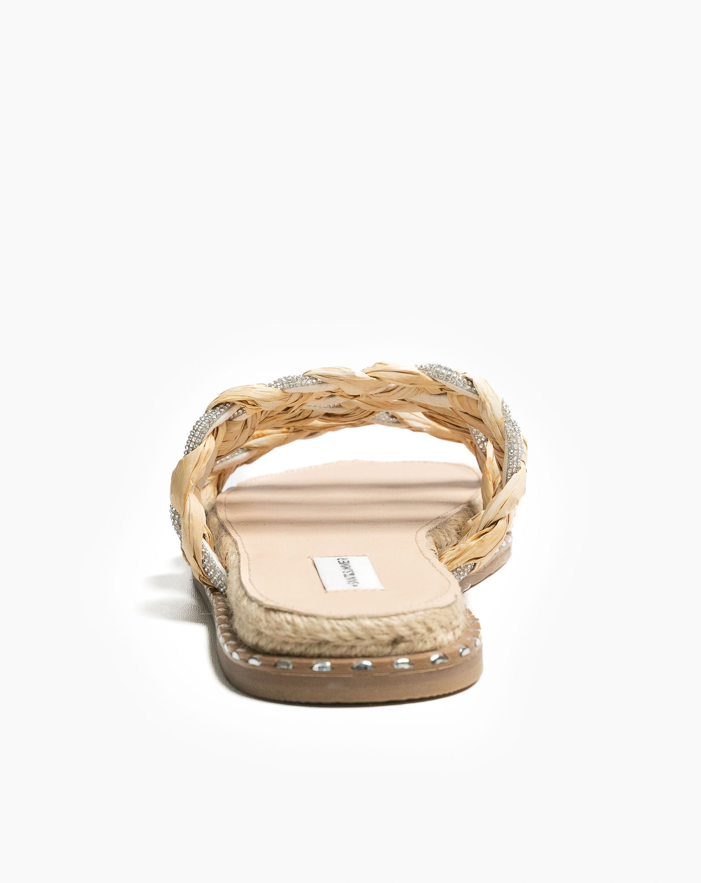 Ladies Bejewelled Triple Strap Slide Sandal