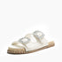 Ladies Jewelled Double Buckle Slide Sandal