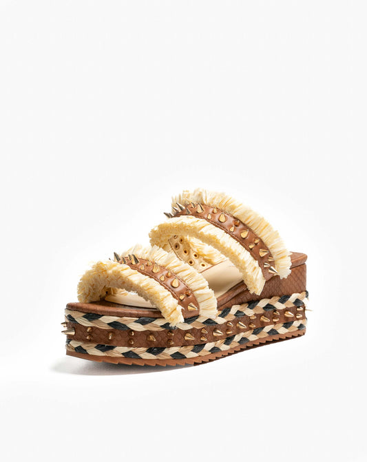 Ladies Terra Raffia Wedge Heels