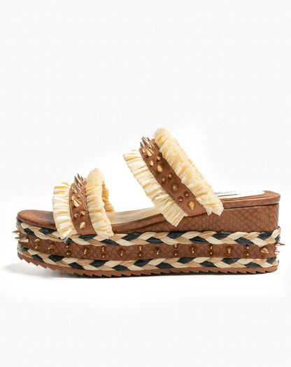 Ladies Terra Raffia Wedge Heels