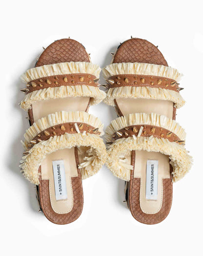 Ladies Terra Raffia Wedge Heels