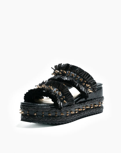 Ladies Terra Raffia Wedge Heels