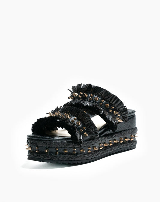 Ladies Terra Raffia Wedge Heels
