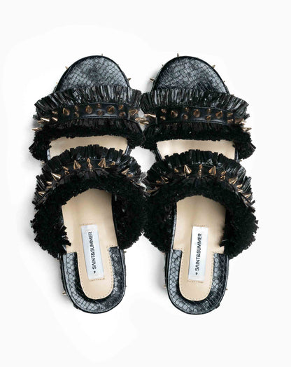 Ladies Terra Raffia Wedge Heels