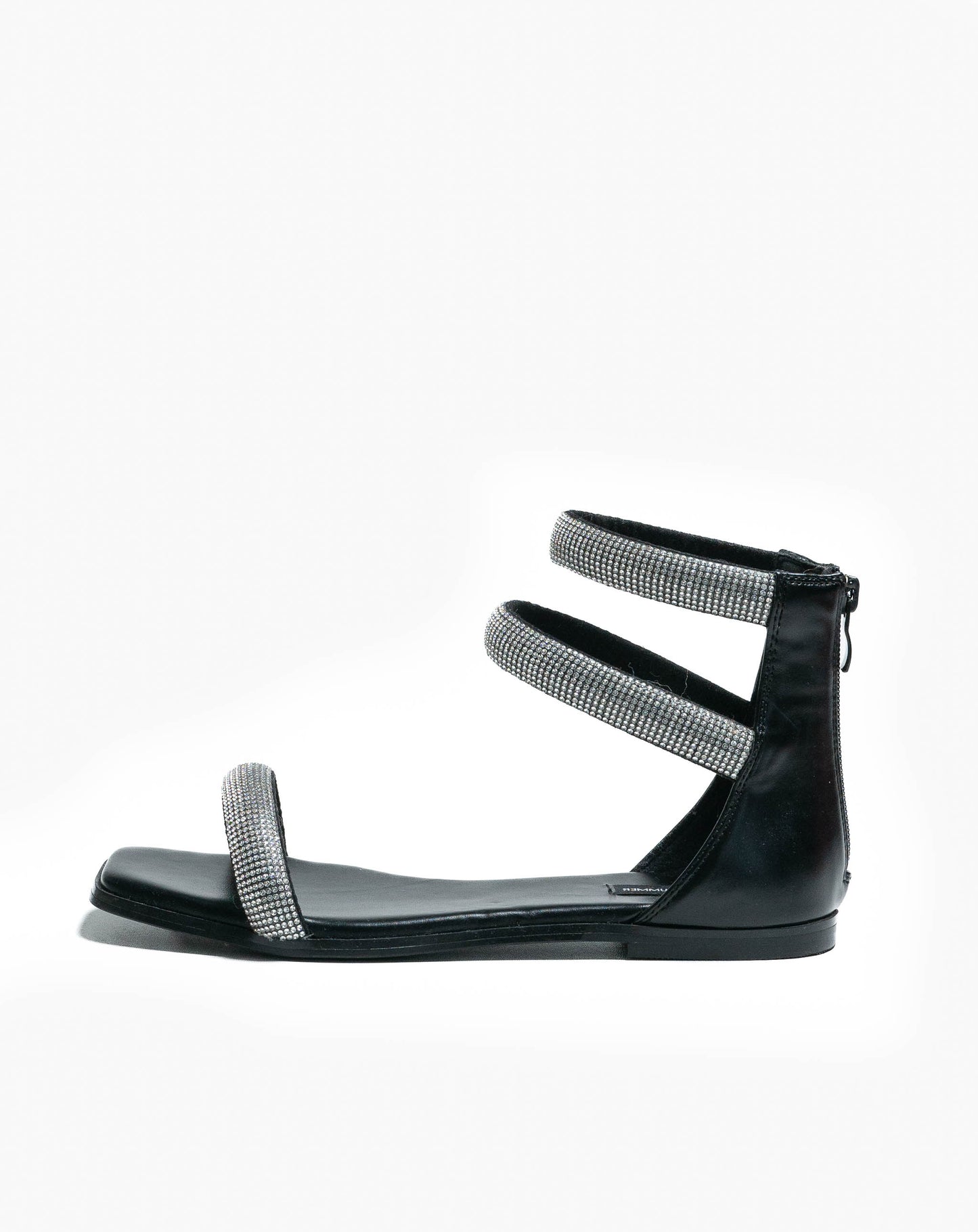 Ladies Cali Black Bejewelled Ankle Sandal