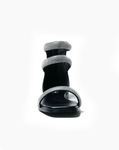 Ladies Cali Black Bejewelled Ankle Sandal