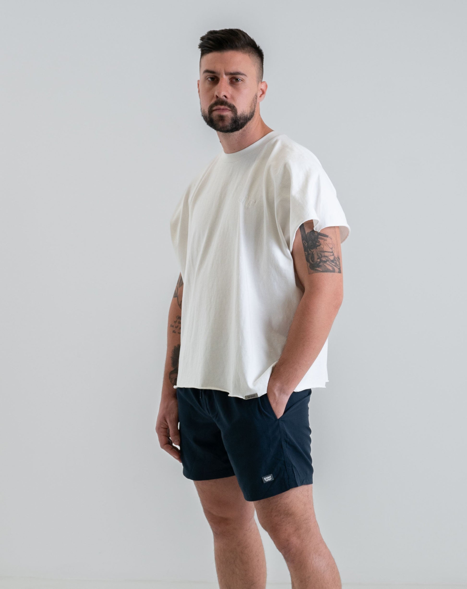 Unisex Boxy Tee White - Knit Tops