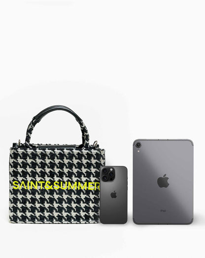 Ladies Dame Houndstooth Tote Bag