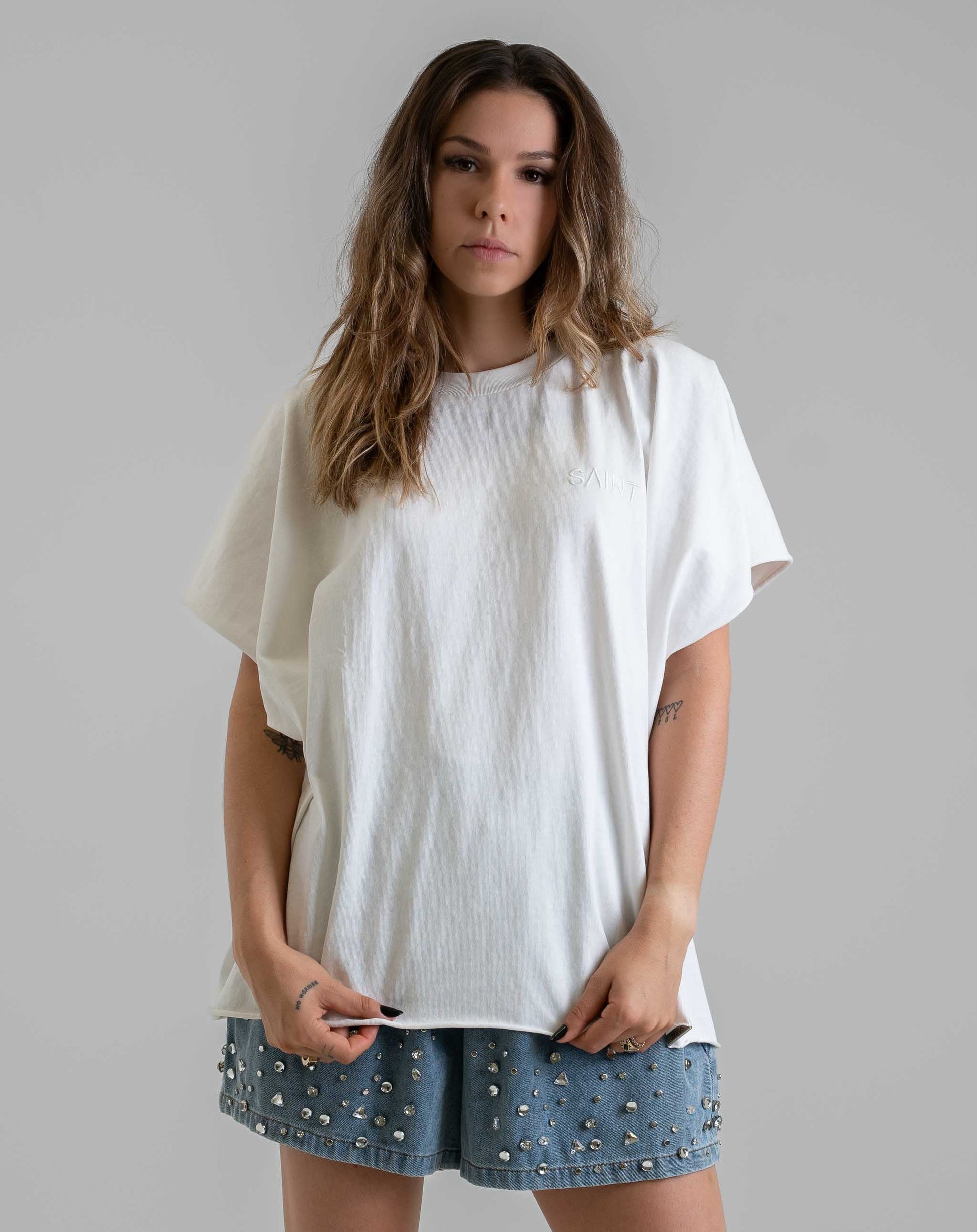 Unisex Boxy Tee White - Knit Tops