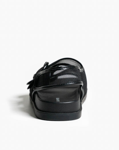 Flora Mesh Sandals - Black - Flat Sandals