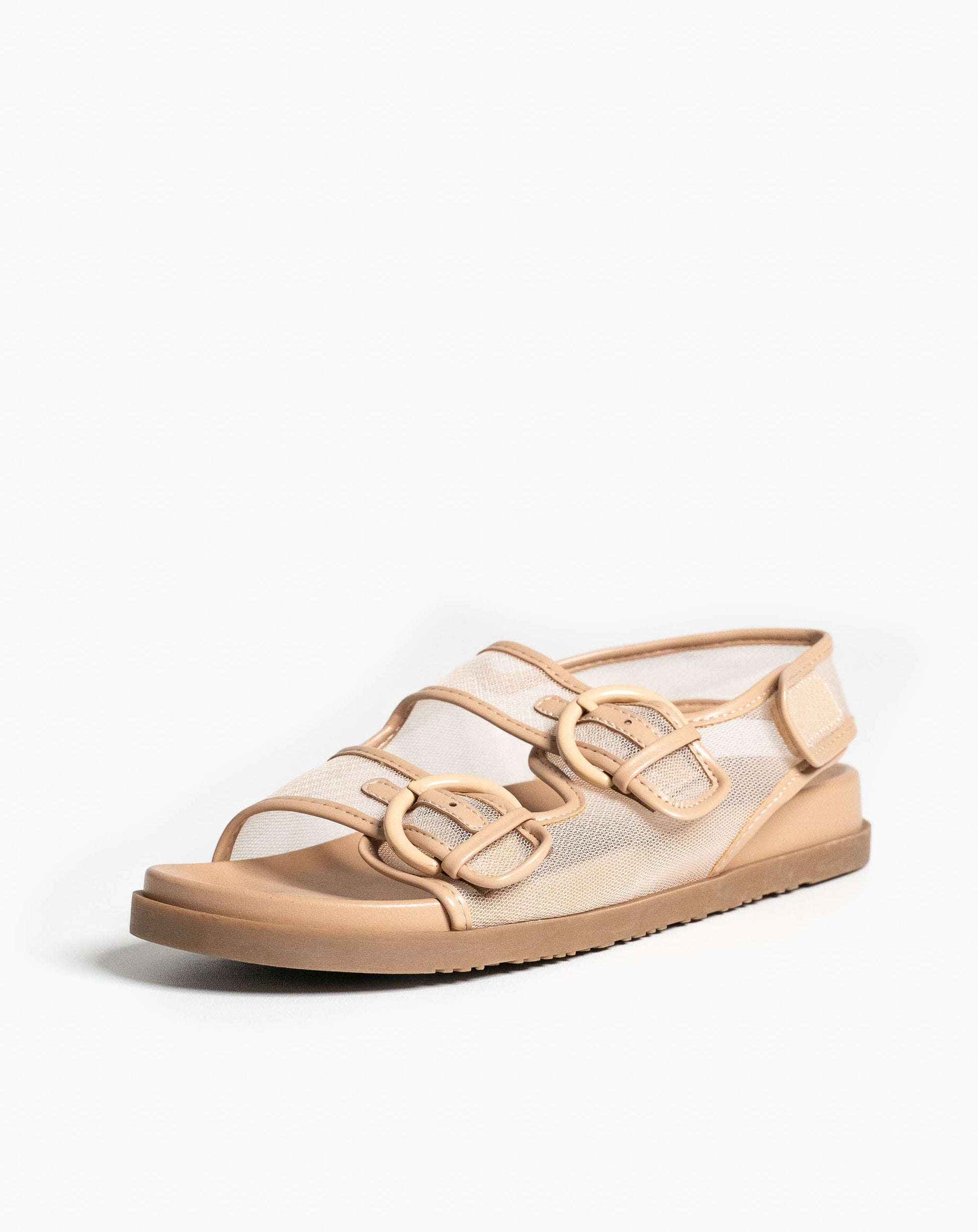 Flora Mesh Sandals - Nude - Flat Sandals