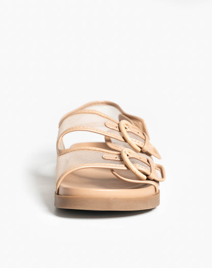 Flora Mesh Sandals - Nude - Flat Sandals