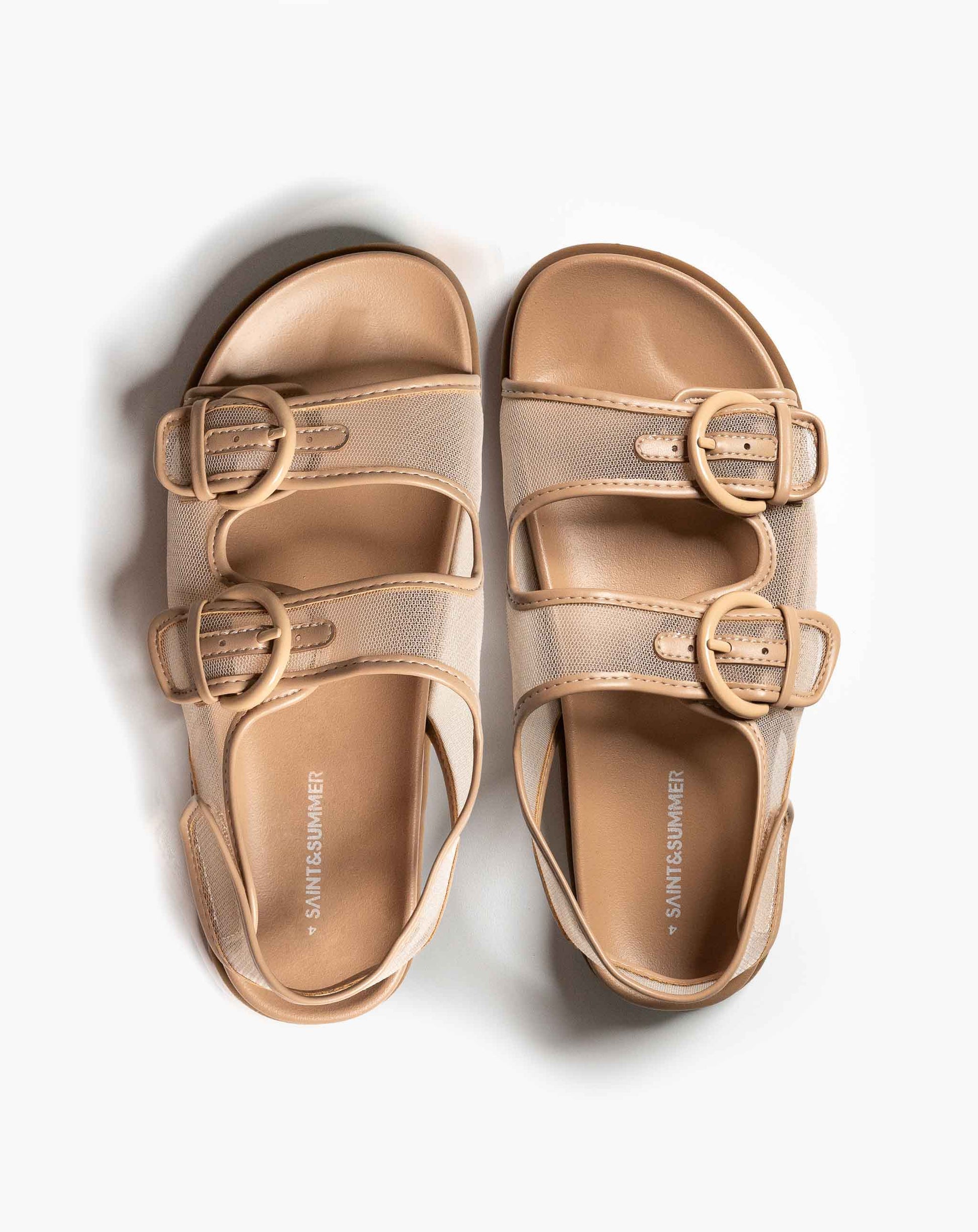 Flora Mesh Sandals - Nude - Flat Sandals