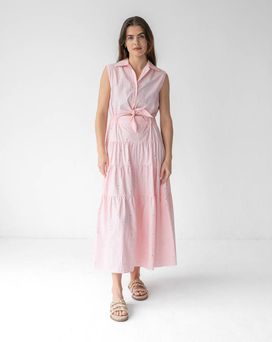 Ladies Celestina Pink Maxi Dress