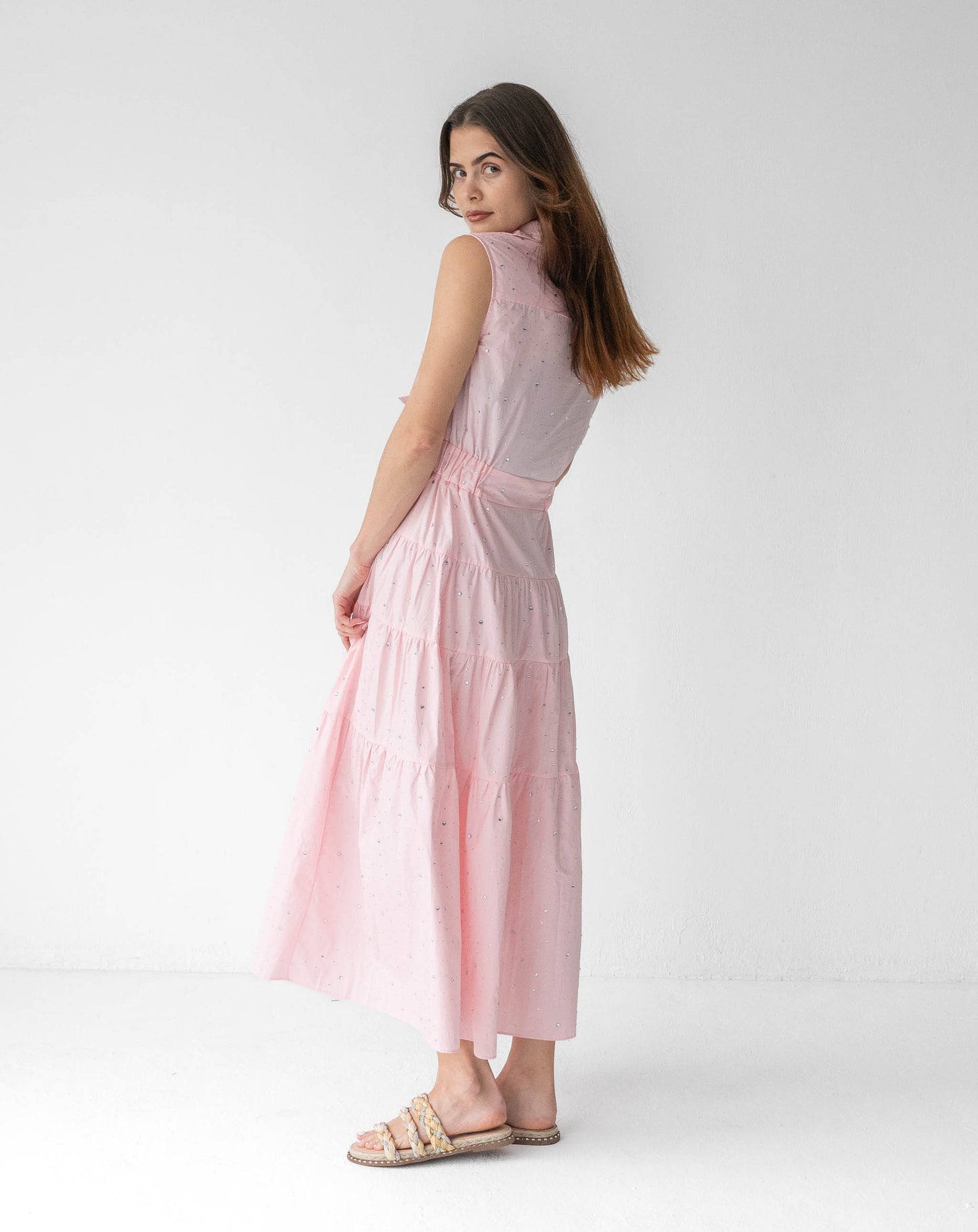 Ladies Celestina Pink Maxi Dress