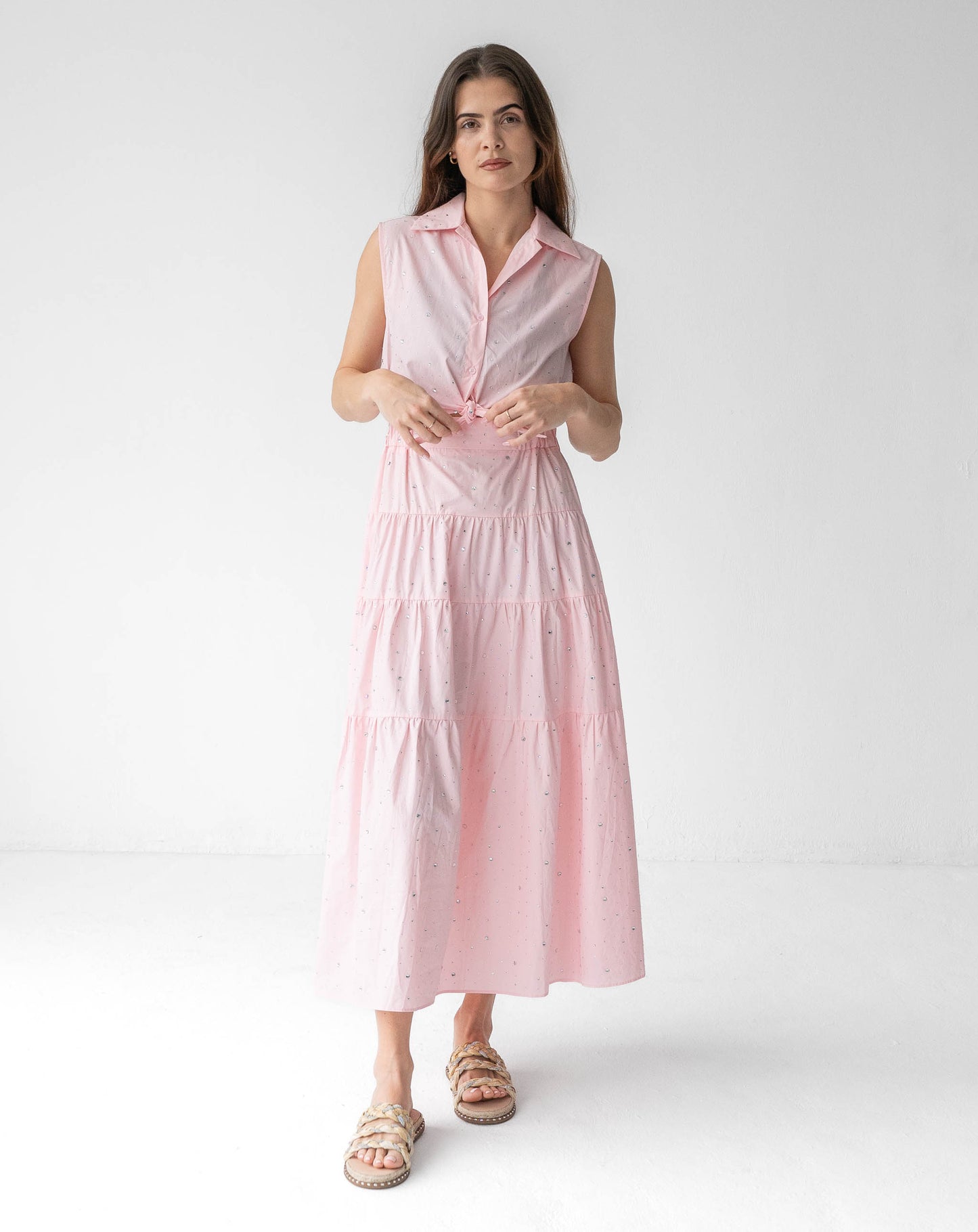 Ladies Celestina Pink Maxi Dress