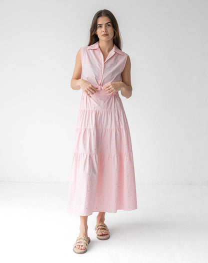 Ladies Celestina Pink Maxi Dress