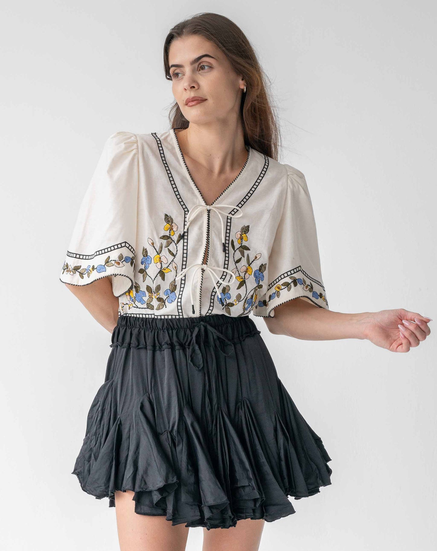 Ladies Black Flounce Skirt
