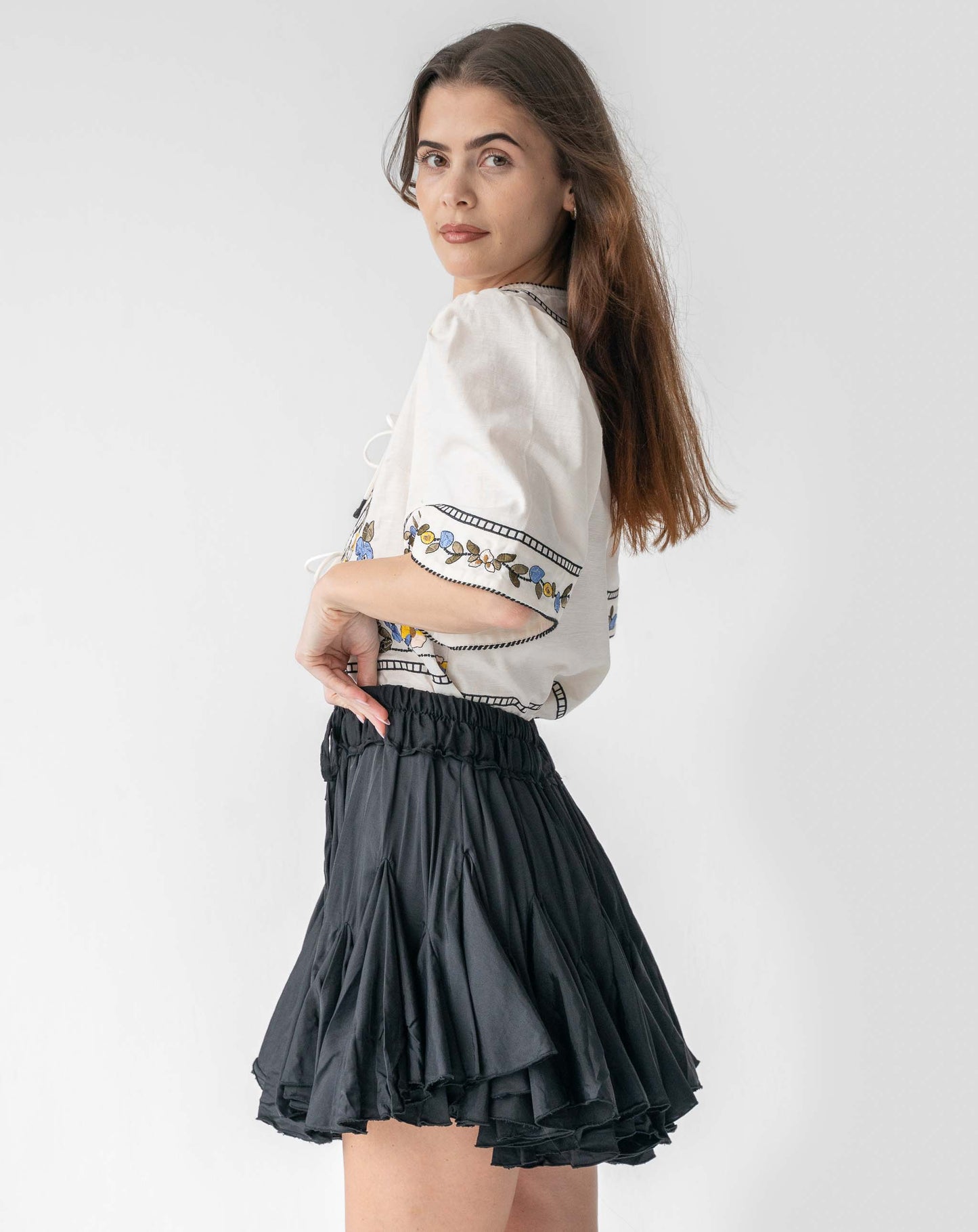 Ladies Black Flounce Skirt