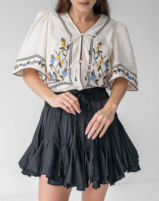 Ladies Black Flounce Skirt