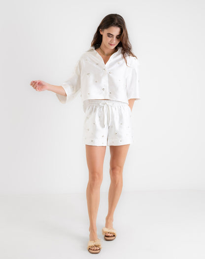 Ladies Frosted Drawstring Short - Shorts
