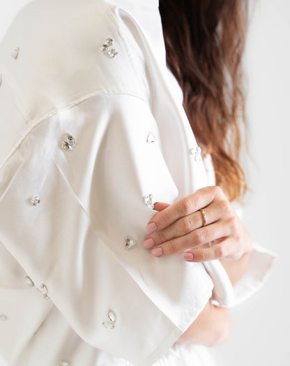 Ladies Frosted Button Up Shirt - Knit Tops