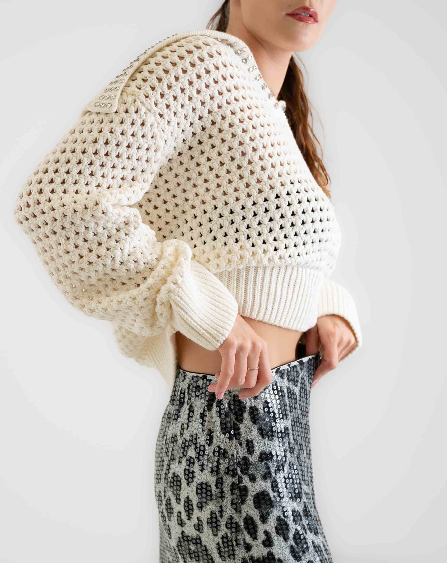 Ladies Frost Diamante Sweater