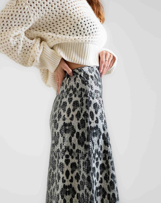 Ladies Moonlit Leopard Print Skirt - Skirts
