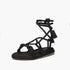 Ladies Ventura Rope Lace Up Sandal - Black