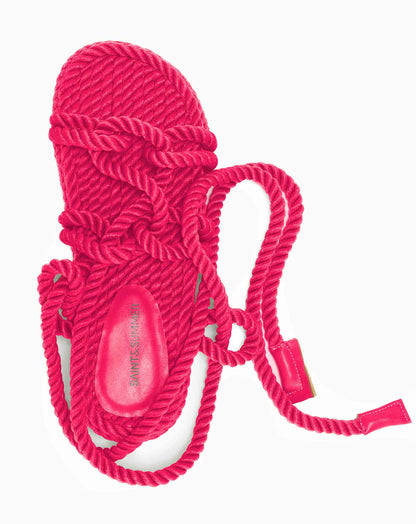Ladies Ventura Rope Lace Up Sandal - Pink