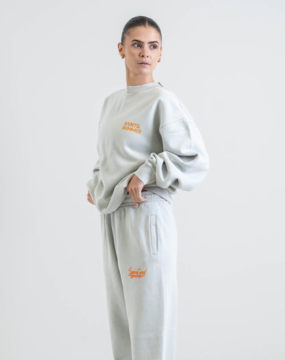 Unisex Fleece Pants Snow Wash Cursive logo