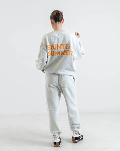 Unisex Fleece Pants Snow Wash Cursive logo