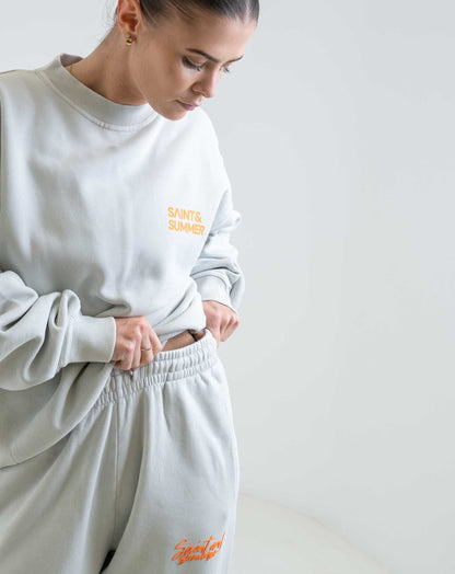 Unisex Fleece Pants Snow Wash Cursive logo