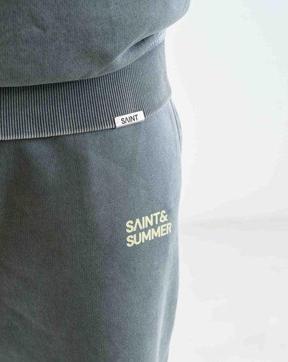 Unisex Fleece Pants Charcoal with Block Logo