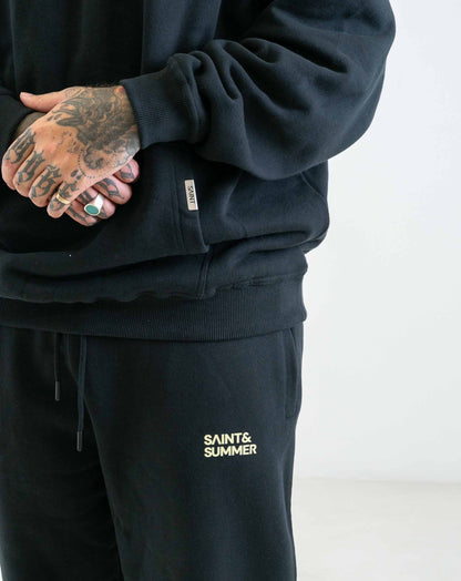 Unisex Fleece Pants Black Block logo