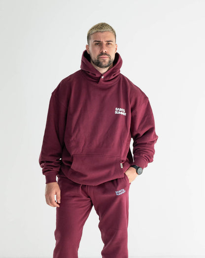 Unisex Burgundy Classic Fleece Hoodie