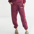 Unisex Fleece Pants Burgundy Block Logo