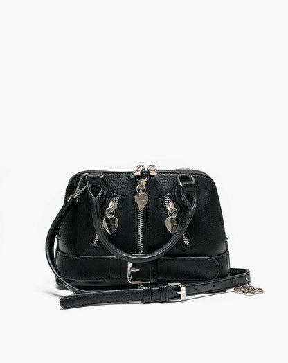 Spalla Black Biker Top Handle Crossbody