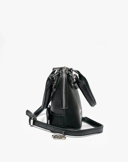 Spalla Black Biker Top Handle Crossbody