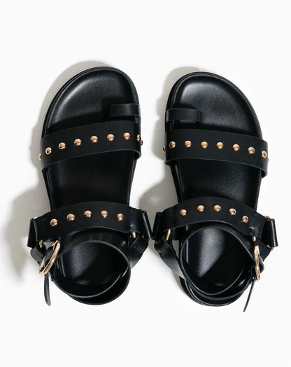 Ladies Flavia Leather Ankle Wrap Sandal - Flats