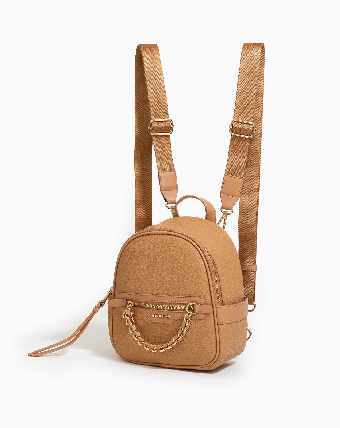 Angela Chain Backpack - Tan - Bags