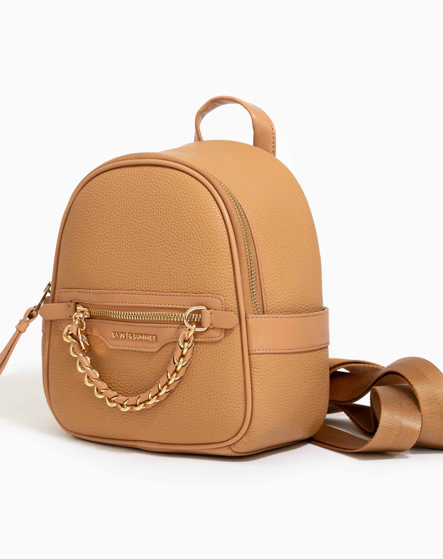 Angela Chain Backpack - Tan - Bags