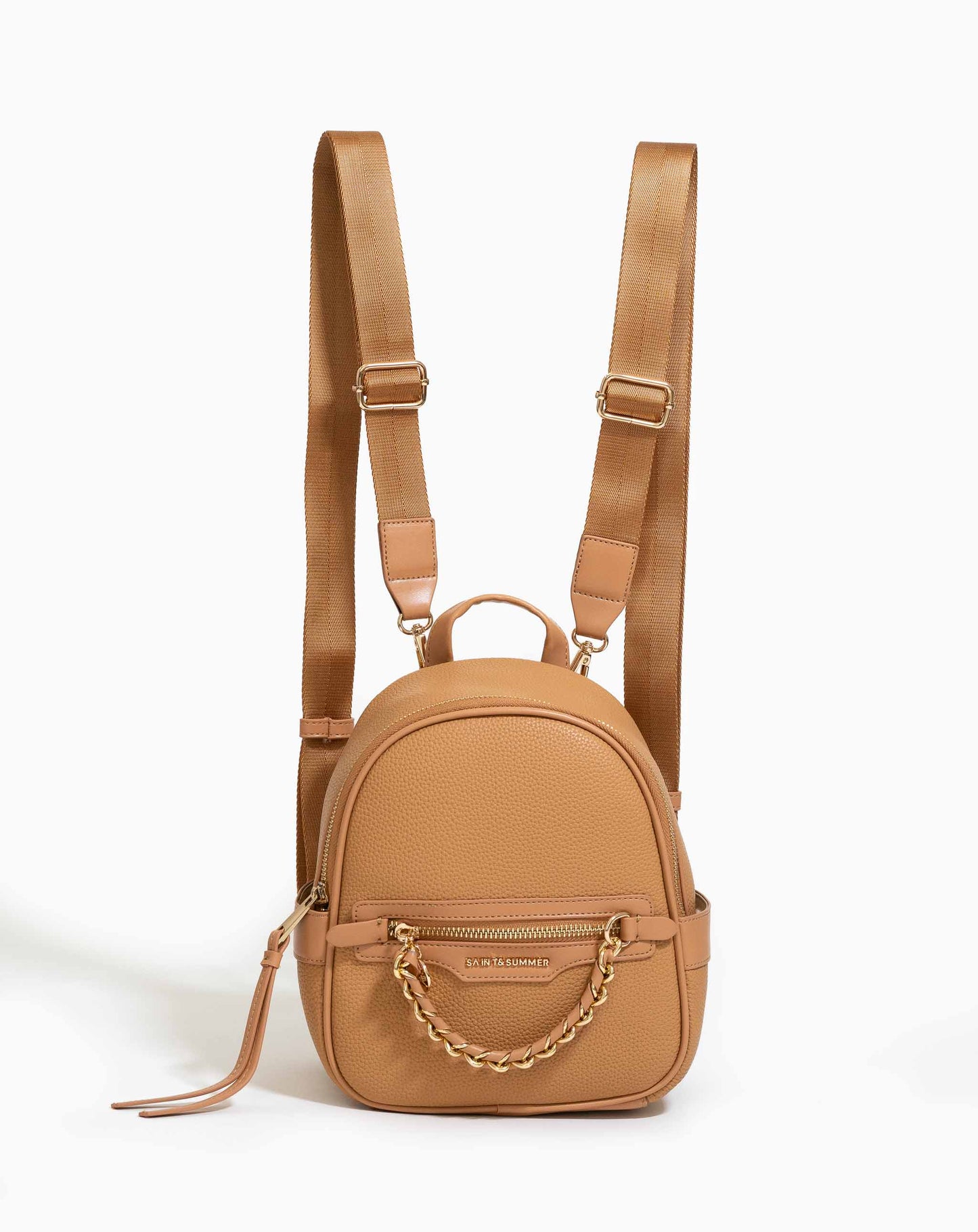 Angela Chain Backpack - Tan - Bags