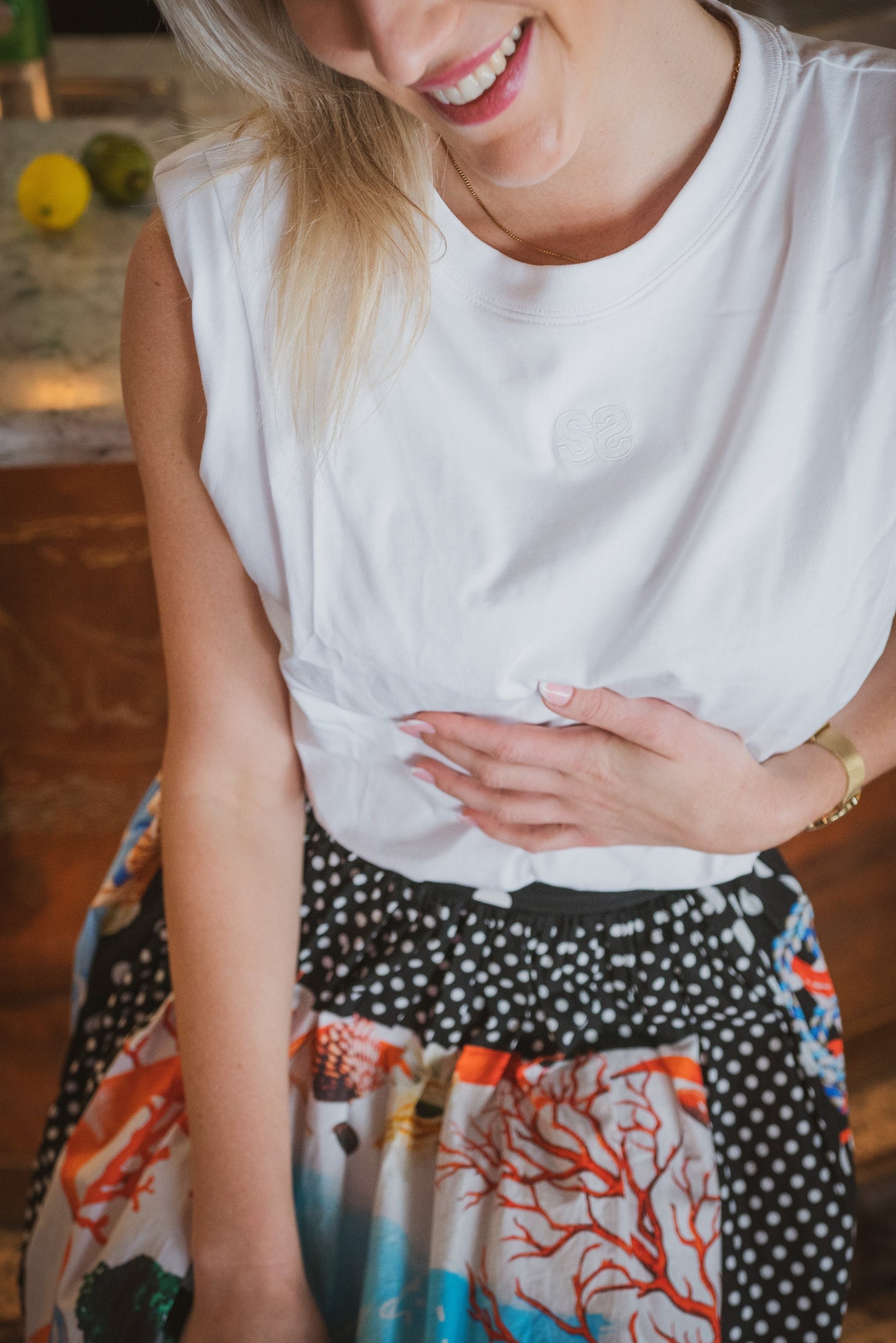 Blanca Tee - White - Knit Tops