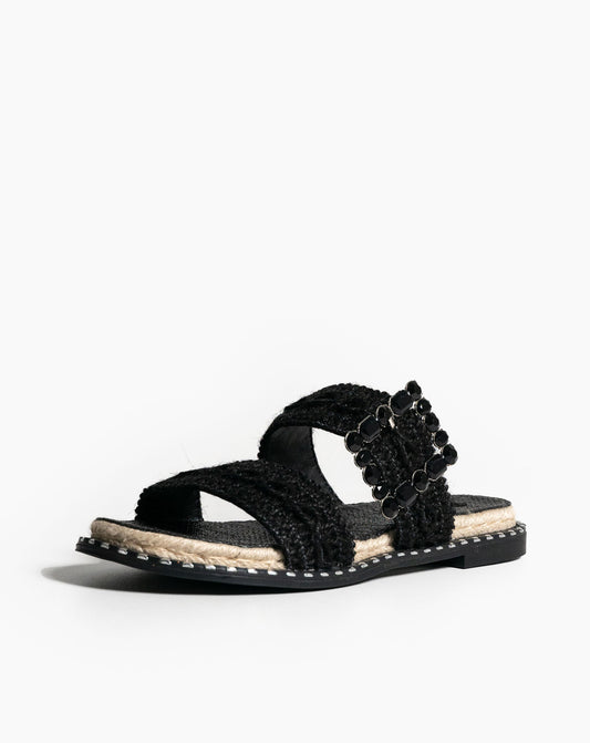 Chloe Flat Sandals Black - Flat Sandals