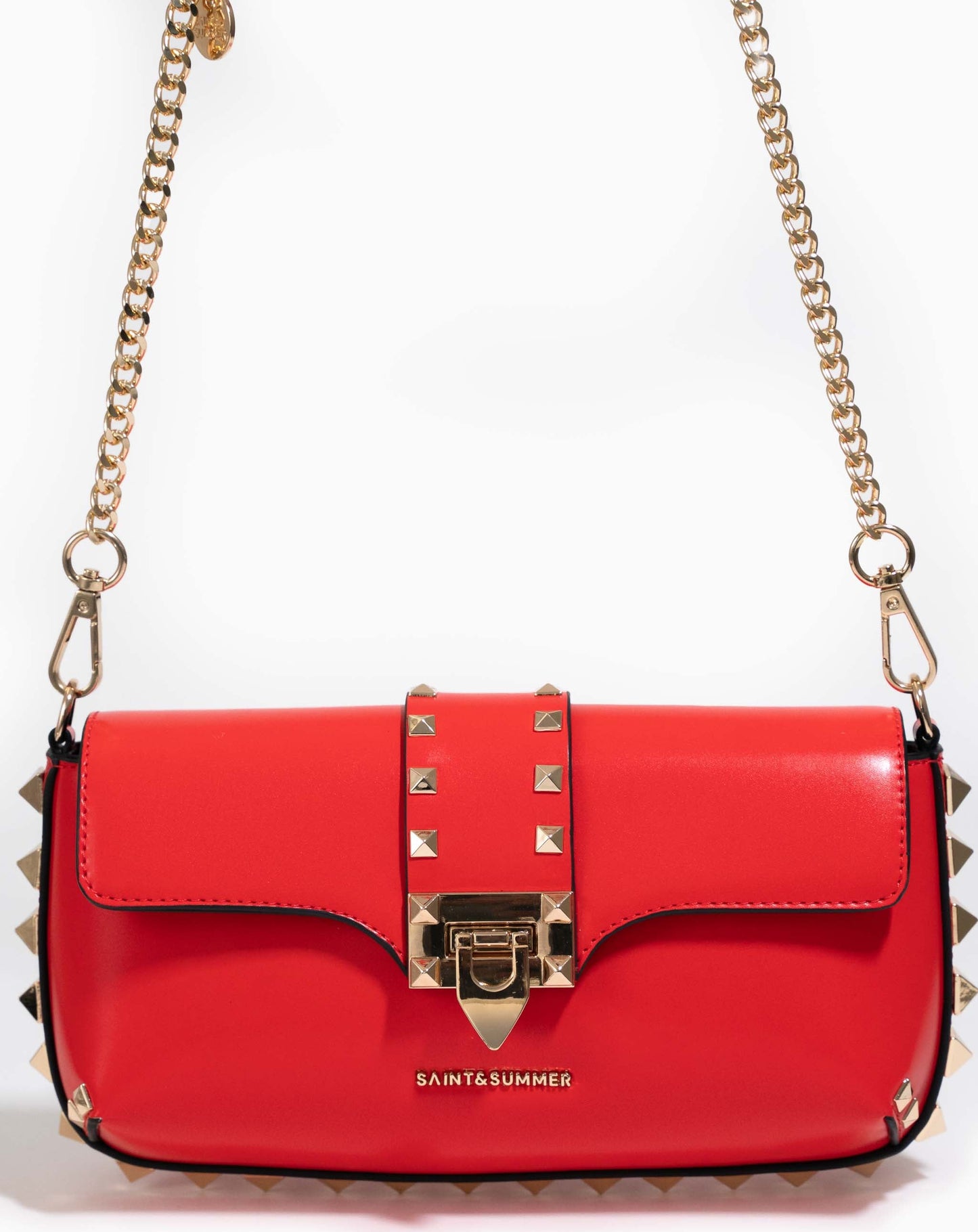 Cielo Studded Bag - Red - Bags